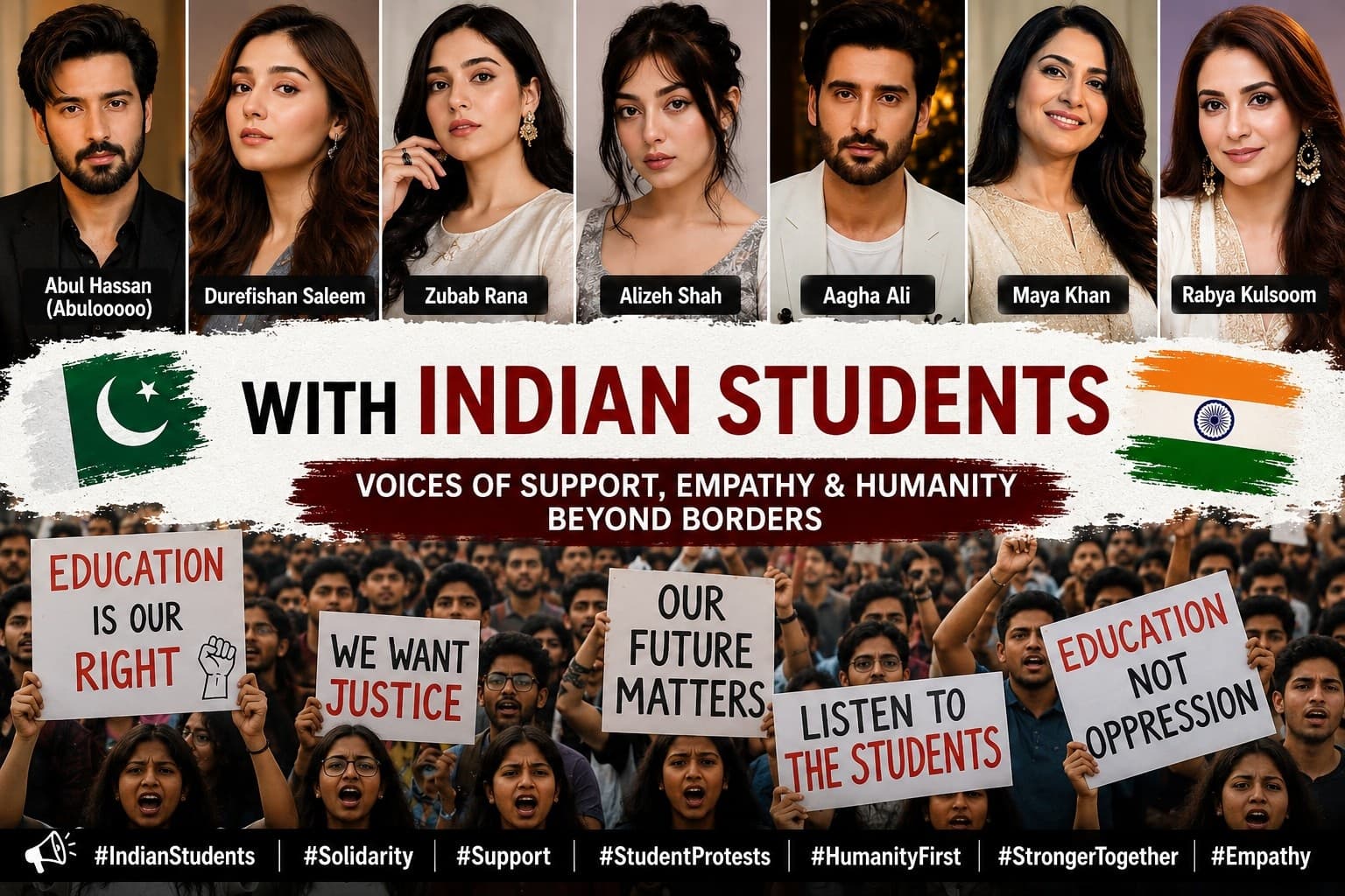 Pakistani Celebrities Rally Behind Indian Students With Message of Support