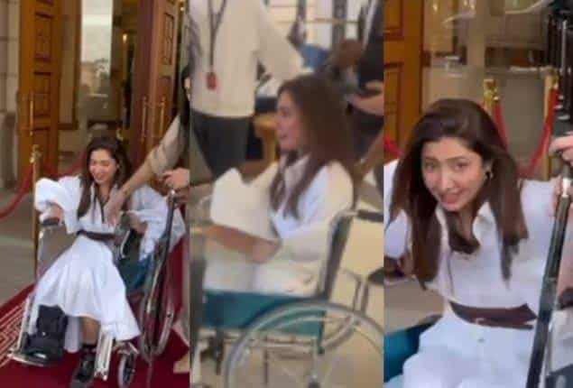 Mahira Khan Stuns Fans by Arriving on a Wheelchair at the Event