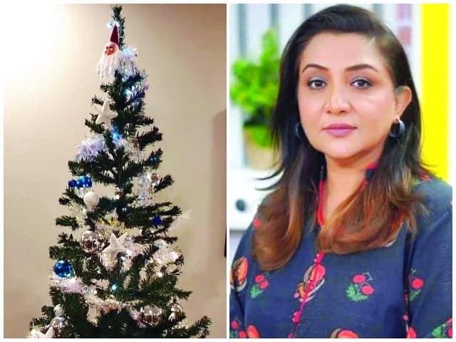 Nadia Afghan Displays Christmas Spirit with Home Decor