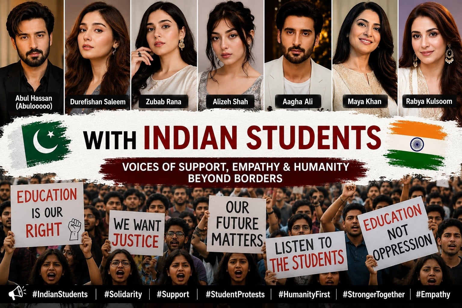 Pakistani Celebrities Rally Behind Indian Students With Message of Support