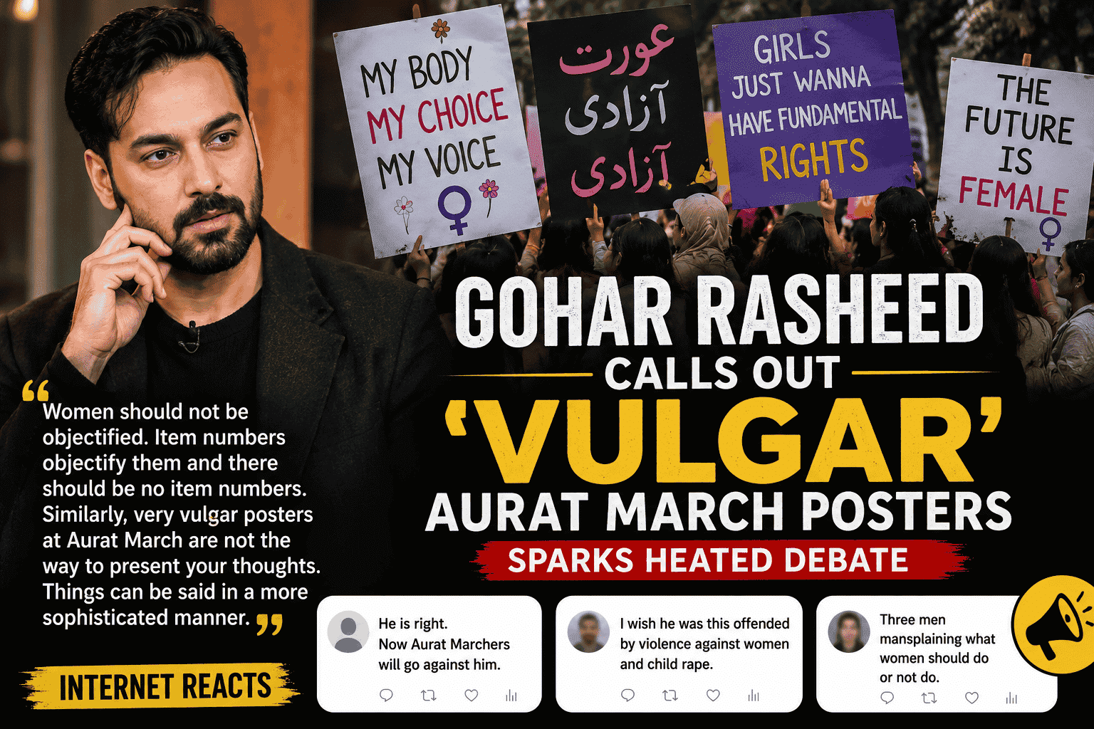 Gohar Rasheed Calls Out 'Vulgar' Aurat March Posters