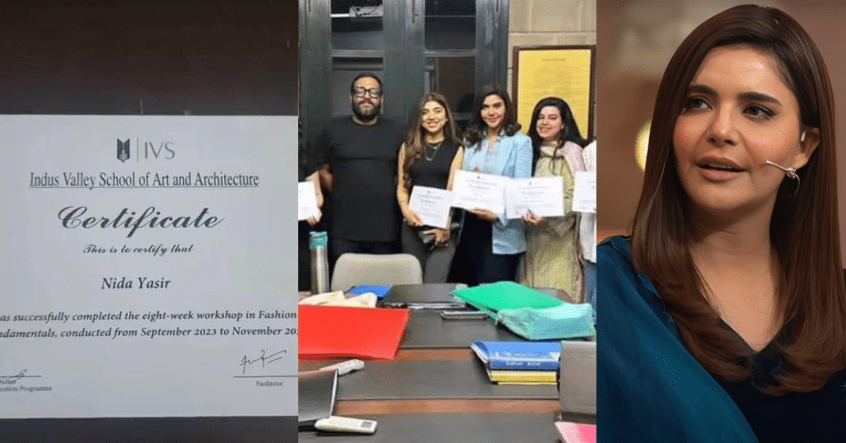 host Nida Yasir has recently accomplished a big milestone in her creative journey by completing a fashion design course.
