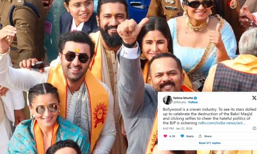 Writer Fatima Bhutto condemns Bollywood celebs for celebrating the destruction of Babri Masjid.